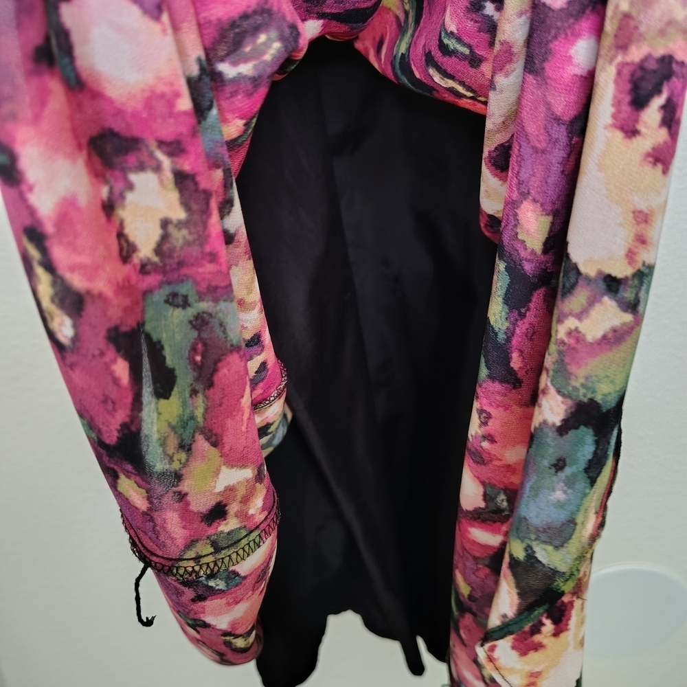 Forever21 openback lattice strappy back camisole floral roses chiffon dress Sz M - Picture 10 of 12